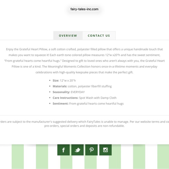 🌸Demdaco Pillow 20” Grateful Hearts - Picture 8 of 11